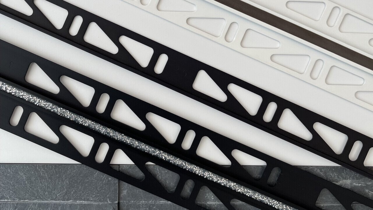 Tile separation profiles and expansion gap profiles in black
