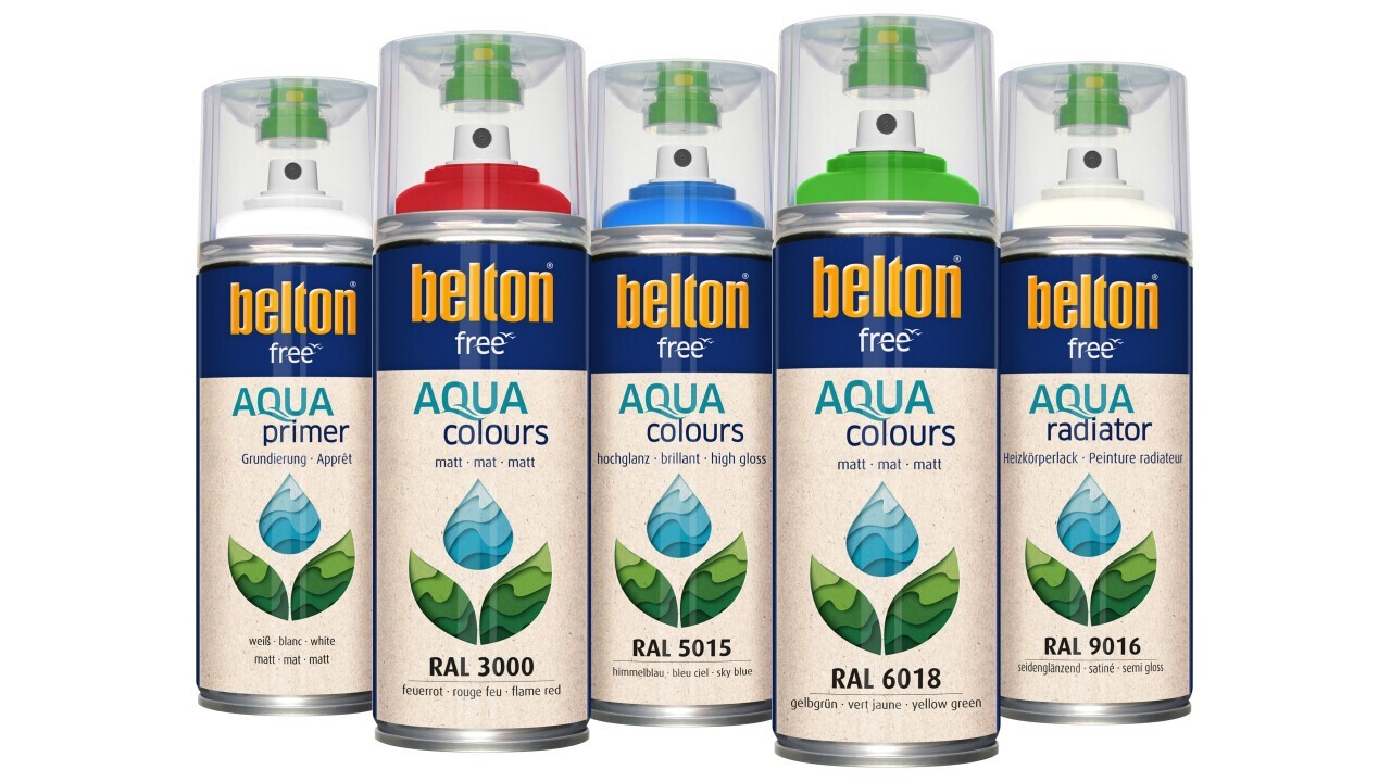 belton free AQUAprimer, AQUAcolours coloured paints, AQUAradiator radiator paint 