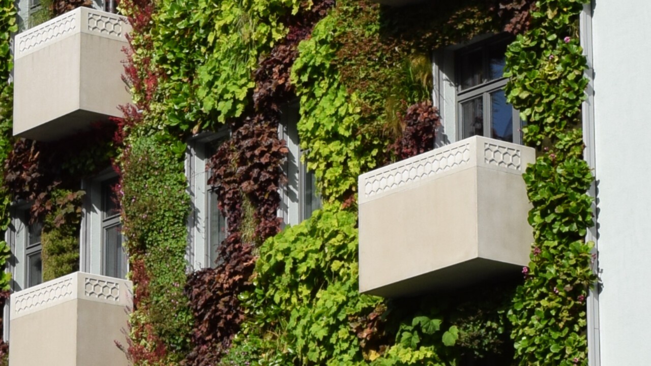 Greened façade
