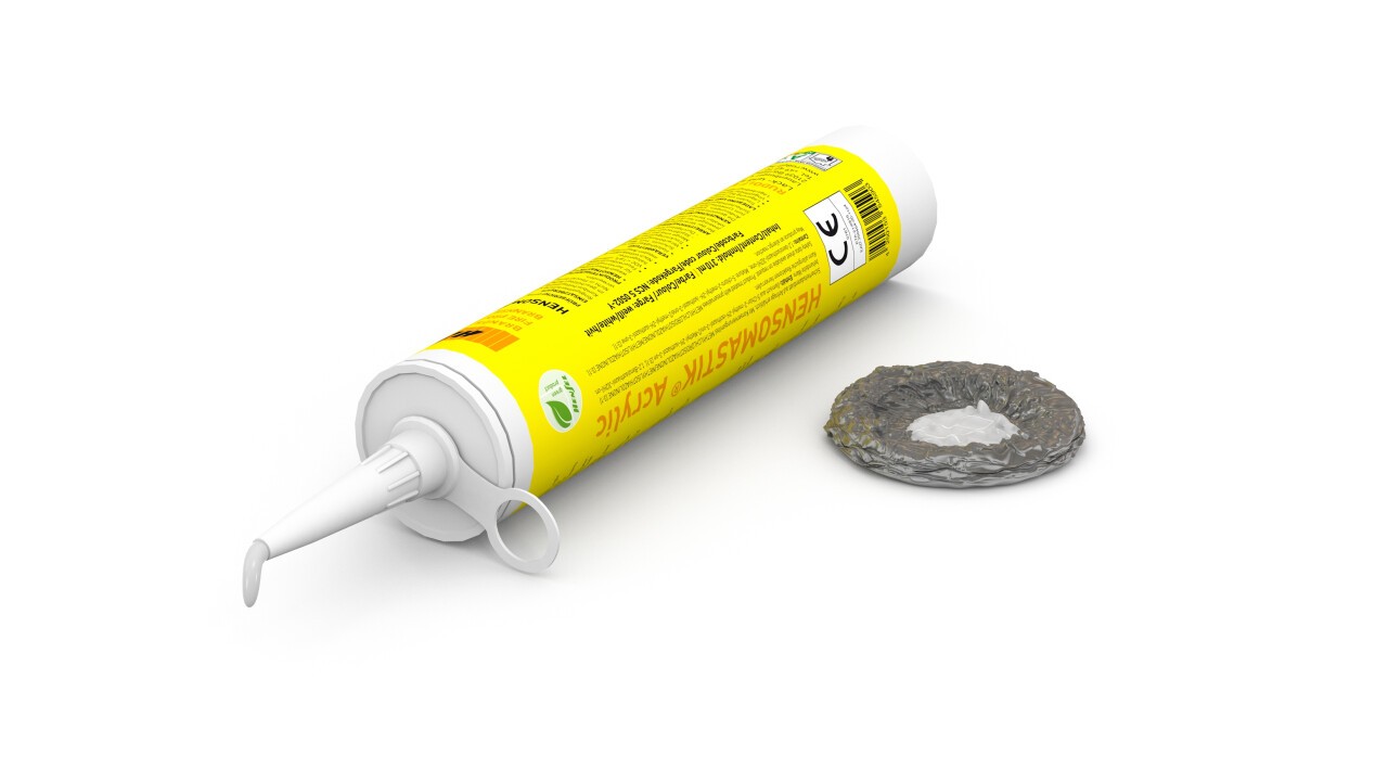 HENSOMASTIK® Acrylic for joints - fire resistant sealing compound for linear joints and gap seals in a cartridge or in an environmentally friendly tubular bag.